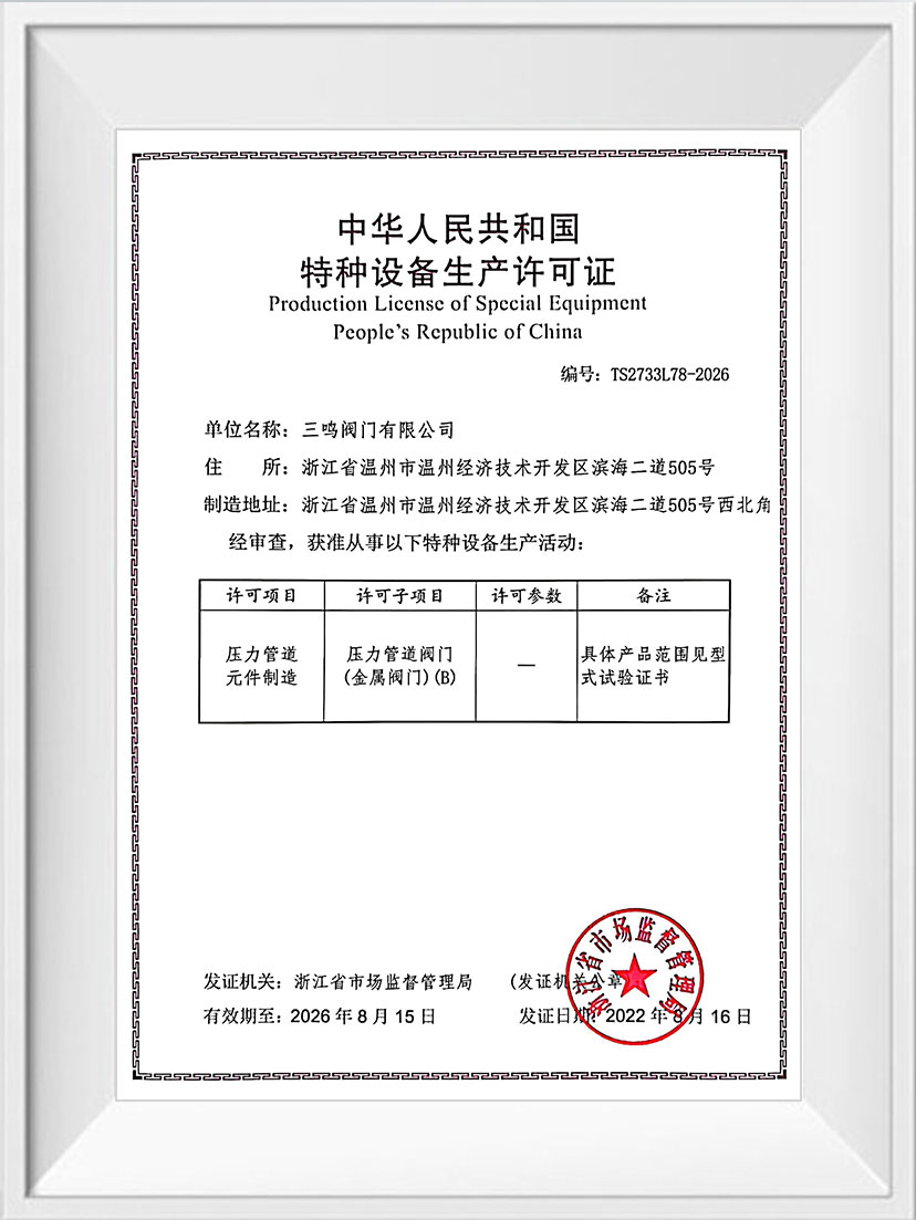 特種設(shè)備生產(chǎn)許可證